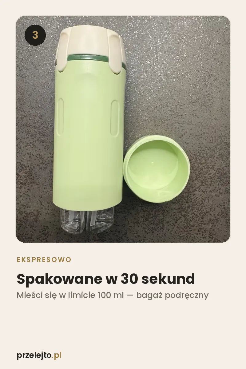 Spakowane w 30 sekund, mieści się w bagażu podręcznym